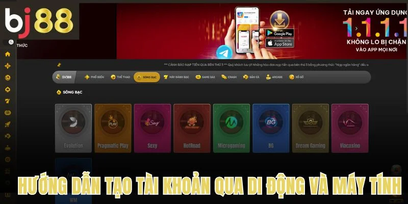 Hướng dẫn đăng ký qua di động và máy tính 